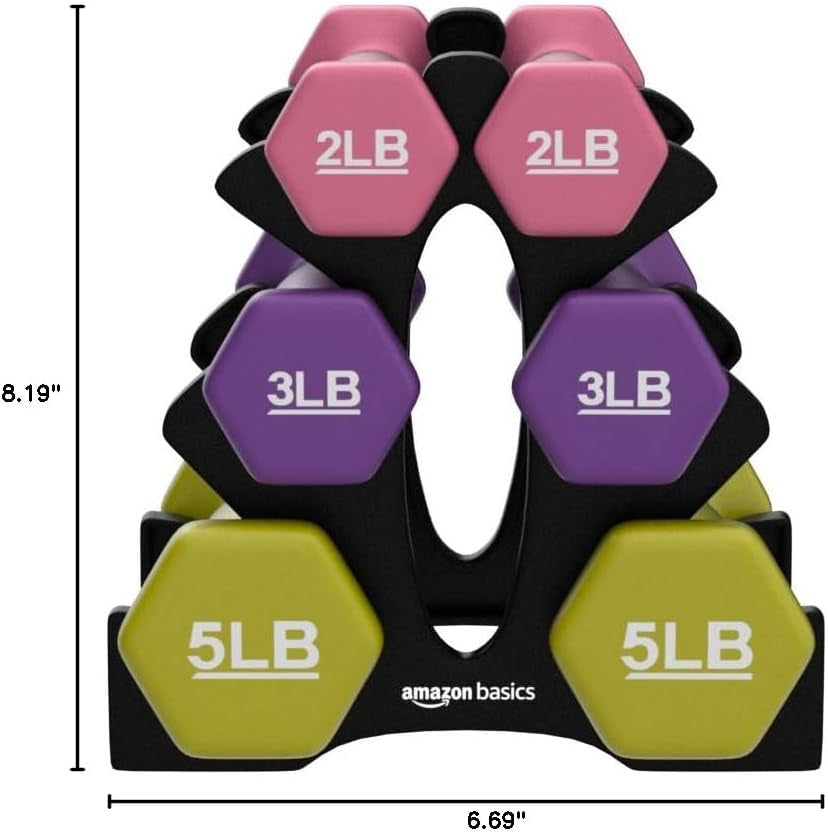 Neoprene Dumbbell Hand Weights Set Comfortable Free Weights for Strength Training & Muscle Toning