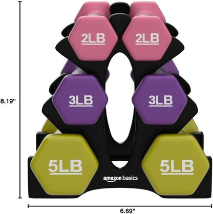 Neoprene Dumbbell Hand Weights Set Comfortable Free Weights for Strength Training & Muscle Toning