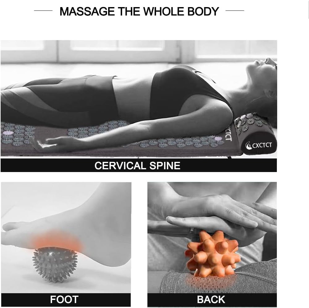 Extra Long Acupressure Mat & Pillow Set Full-Body Recovery, Relaxation & Natural Pain Relief