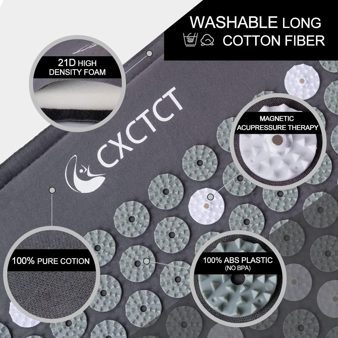 Extra Long Acupressure Mat & Pillow Set Full-Body Recovery, Relaxation & Natural Pain Relief