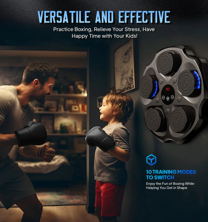 Smart Music Boxing Machine with Gloves Bluetooth Wall-Mounted Boxing Trainer for Interactive Home Workouts