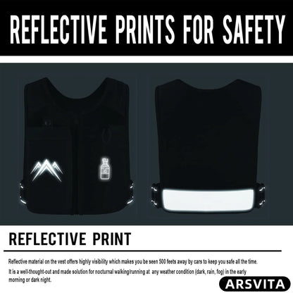 Reflective Running Vest with 500 ml Hydration Bottle