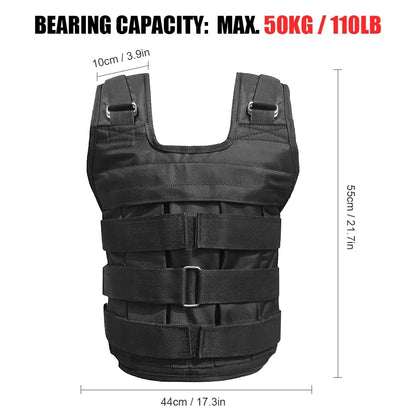 Adjustable Oxford Weighted Vest for Strength Training - Maximum Load 110LB (Weights Not Included)