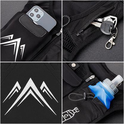 Reflective Running Vest with 500 ml Hydration Bottle
