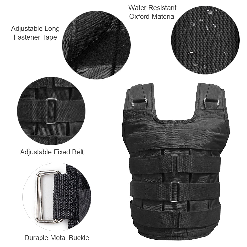 Adjustable Oxford Weighted Vest for Strength Training - Maximum Load 110LB (Weights Not Included)