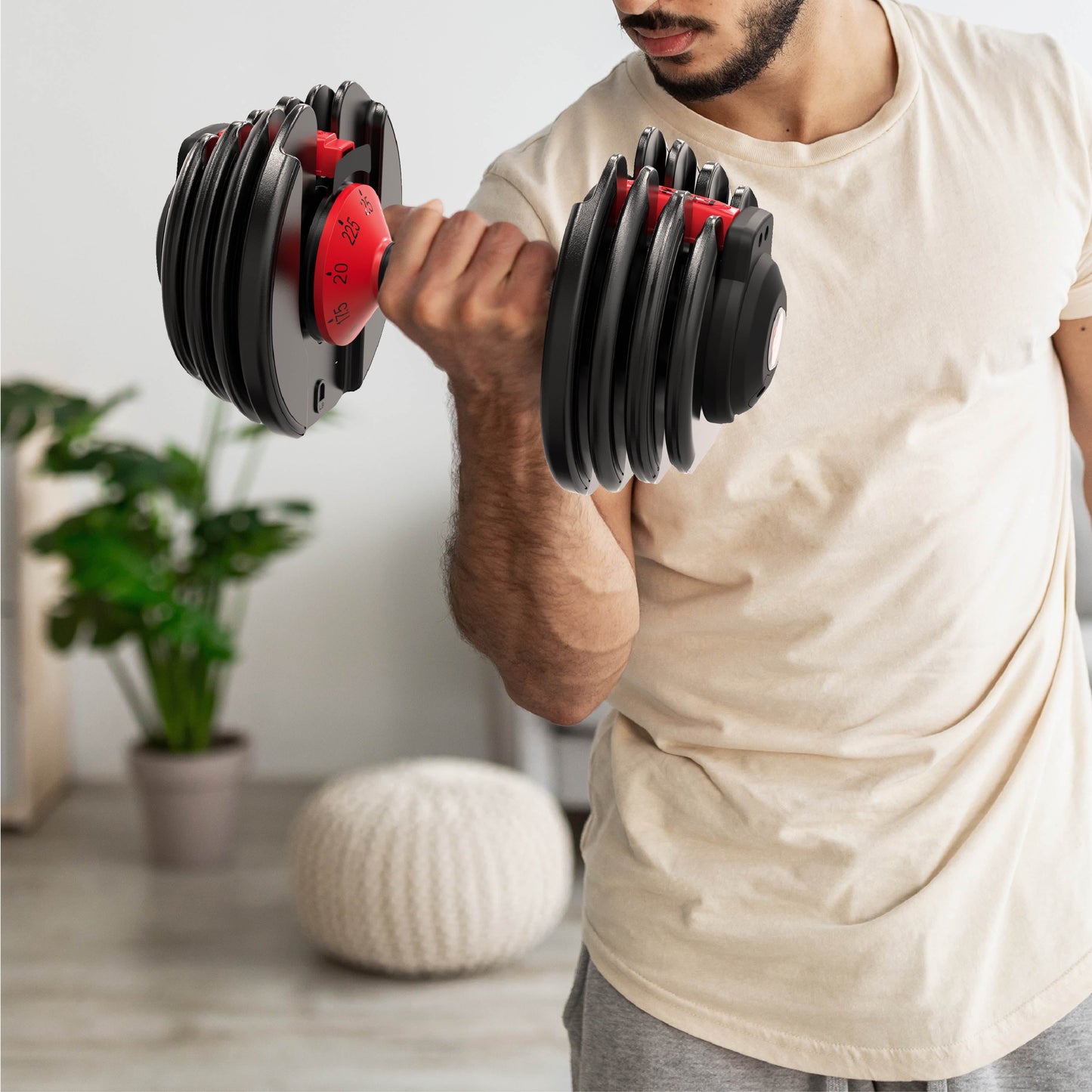 Adjustable Dumbbell Set 9 Weights In 1 Compact System