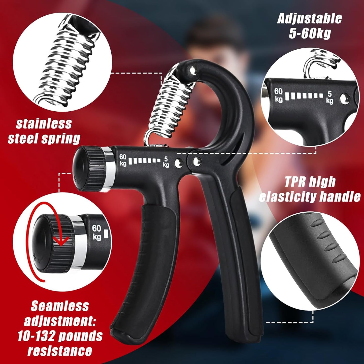 Adjustable Grip Trainer & Forearm Exerciser for Strength, Recovery & Performance
