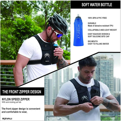 Reflective Running Vest with 500 ml Hydration Bottle