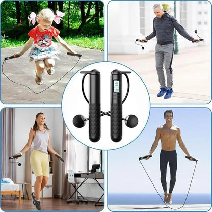 Smart Gravity Ball Jump Rope Cordless Digital Skipping Rope with Counter & Weighted Handles