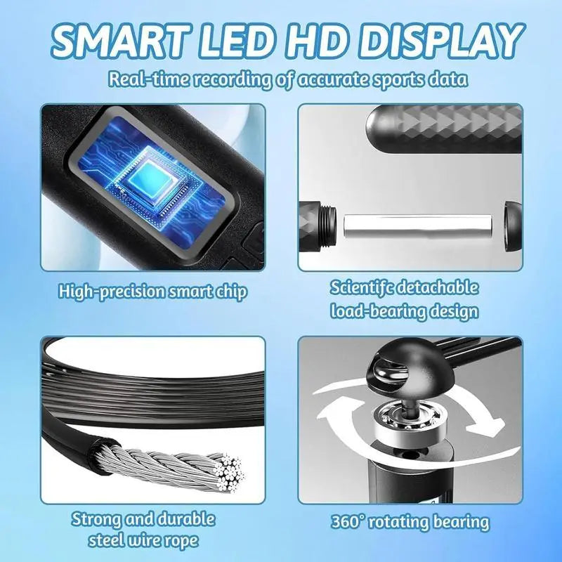 Smart Gravity Ball Jump Rope Cordless Digital Skipping Rope with Counter & Weighted Handles