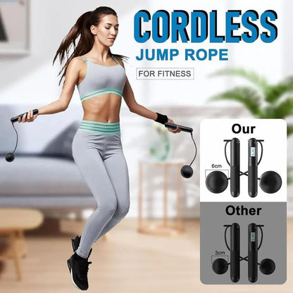 Smart Gravity Ball Jump Rope Cordless Digital Skipping Rope with Counter & Weighted Handles