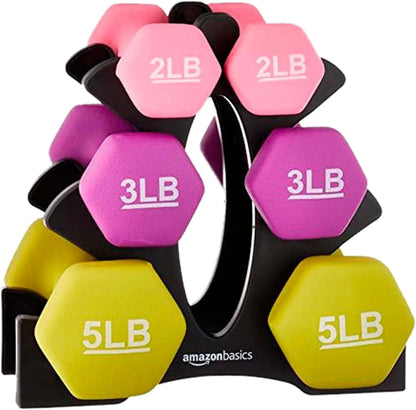 Neoprene Dumbbell Hand Weights Set Comfortable Free Weights for Strength Training & Muscle Toning