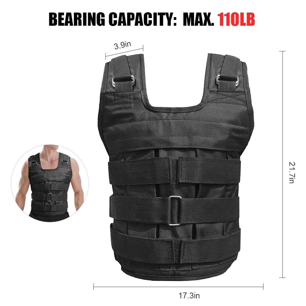 Adjustable Oxford Weighted Vest for Strength Training - Maximum Load 110LB (Weights Not Included)