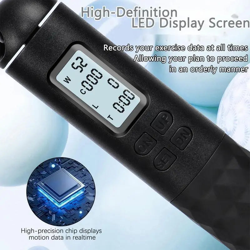 Smart Gravity Ball Jump Rope Cordless Digital Skipping Rope with Counter & Weighted Handles