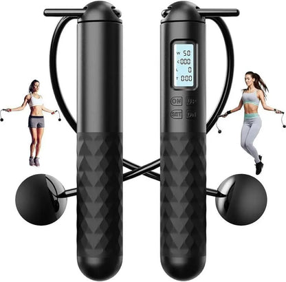 Smart Gravity Ball Jump Rope Cordless Digital Skipping Rope with Counter & Weighted Handles