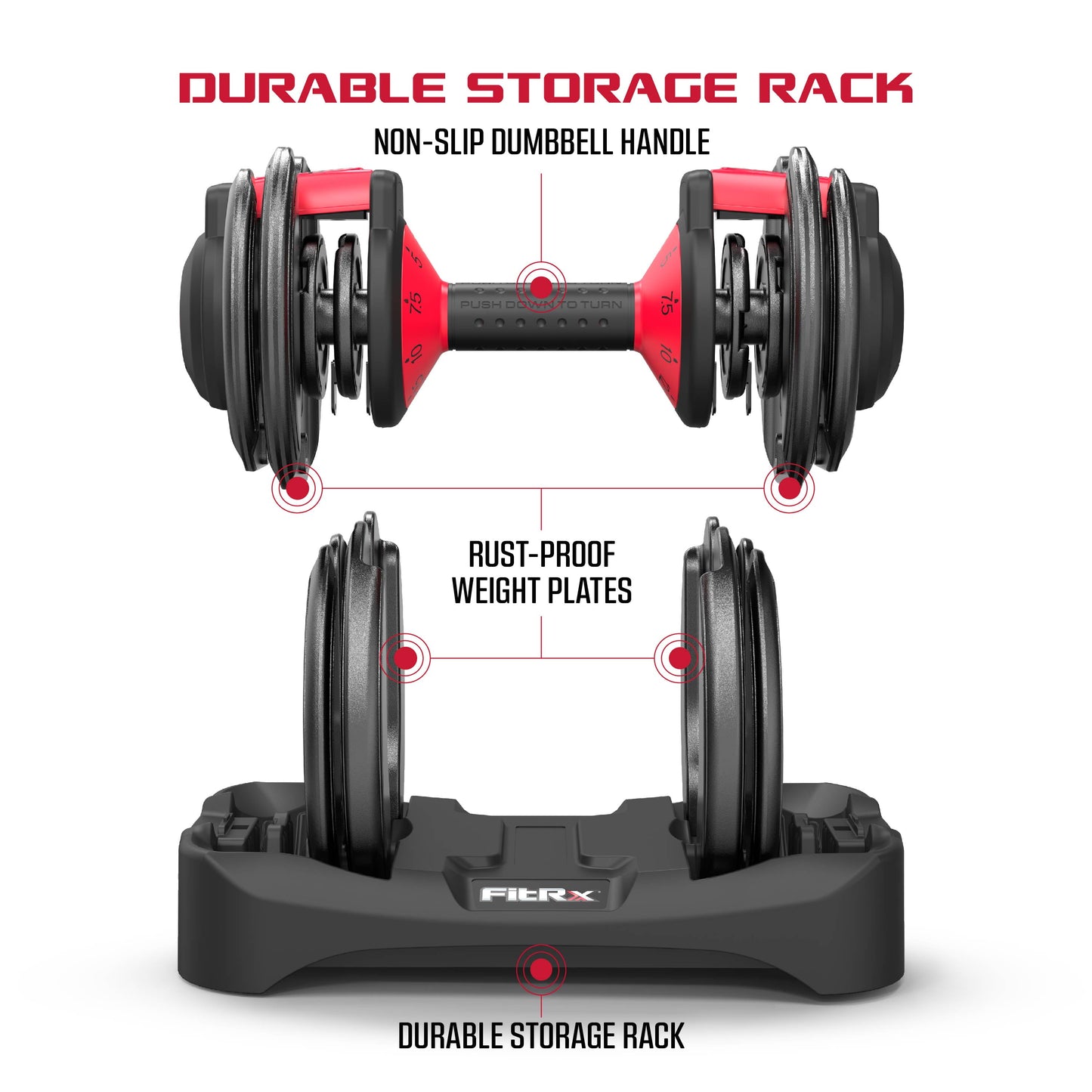 Adjustable Dumbbell Set 9 Weights In 1 Compact System