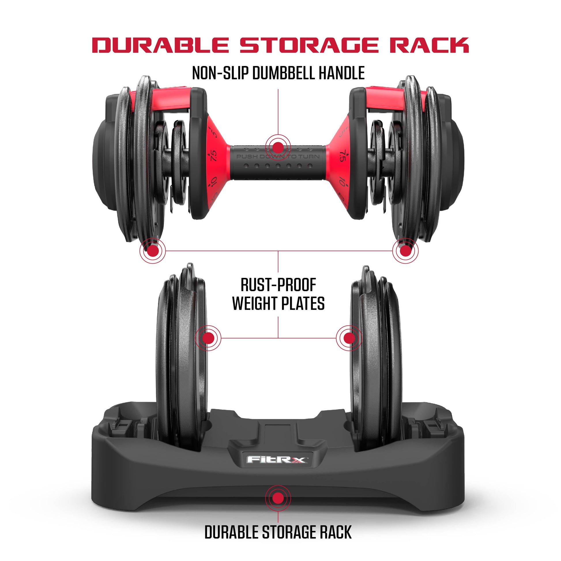 Adjustable Dumbbell Set 9 Weights In 1 Compact System