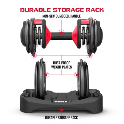 Adjustable Dumbbell Set 9 Weights In 1 Compact System