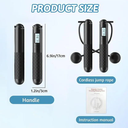Smart Gravity Ball Jump Rope Cordless Digital Skipping Rope with Counter & Weighted Handles